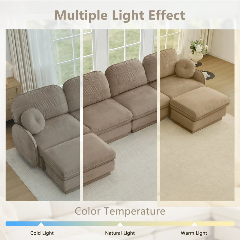 Chenille Cloud L-Shaped Loveseat Sofa by HouseOfZazla