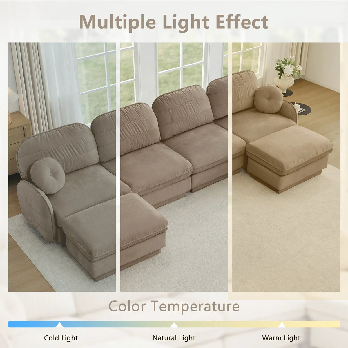 105" Chenille Cloud 3-Seater Sofa by HouseOfZazla