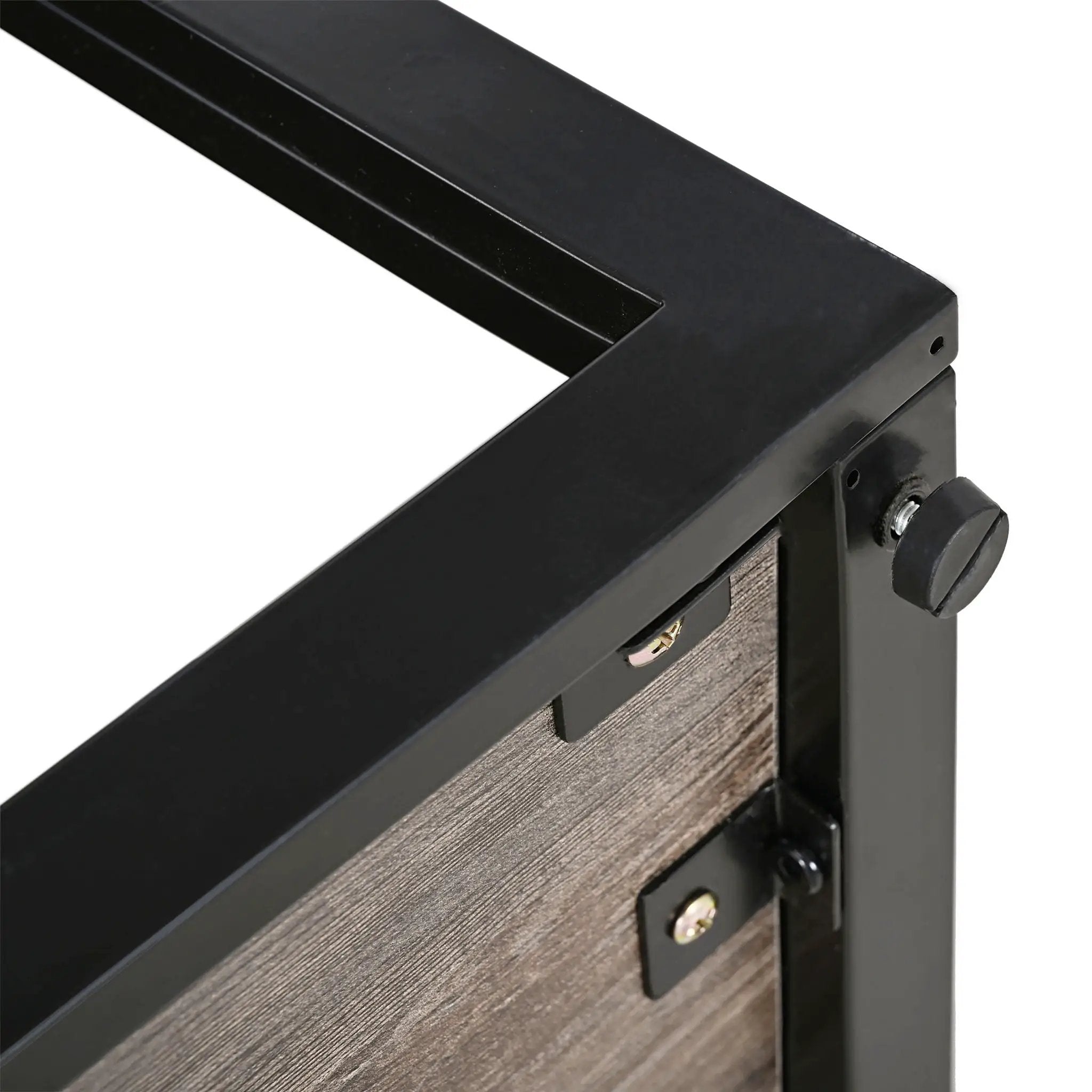 Industrial Style Coffee Table For Bedroom & Living Room With Tempered Glass & Wood Grain - Wood by HouseOfZazla
