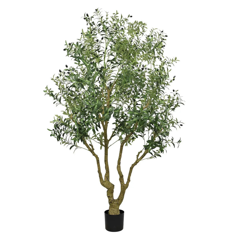 Artificial Olive Tree Large With Trunk, Indoor / Outdoor Decorative Plant For Living Room - Green by Unique Piece Furniture