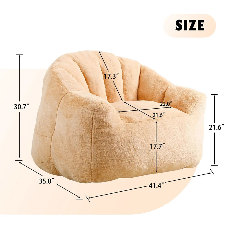Beanbag Chair, Beanbag Sofa Chair With Armrests Stuffed High Density Foam by HouseOfZazla