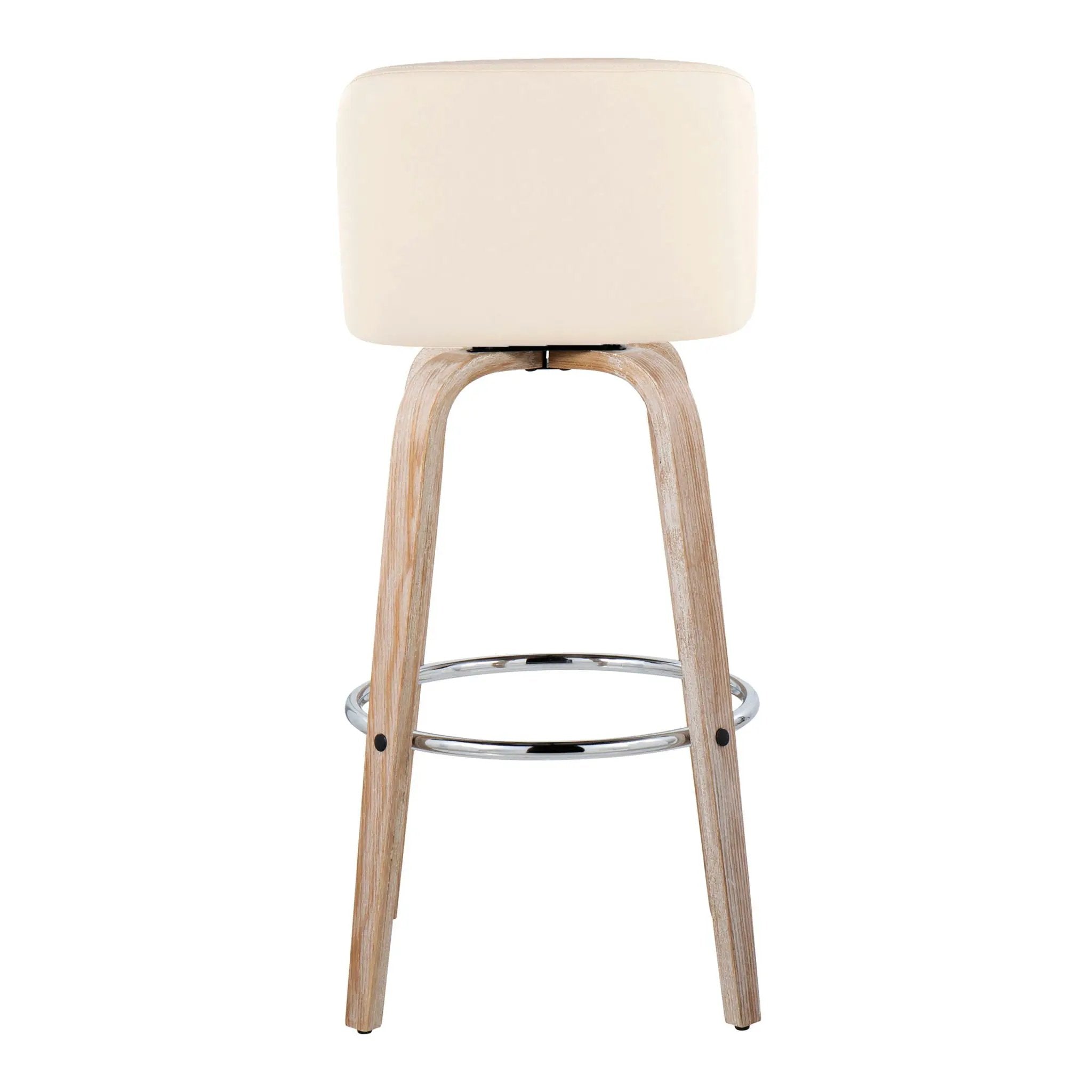 Toriano - Contemporary Fixed Height Barstool With Swivel & Round Footrest (Set of 2) by Unique Piece Furniture
