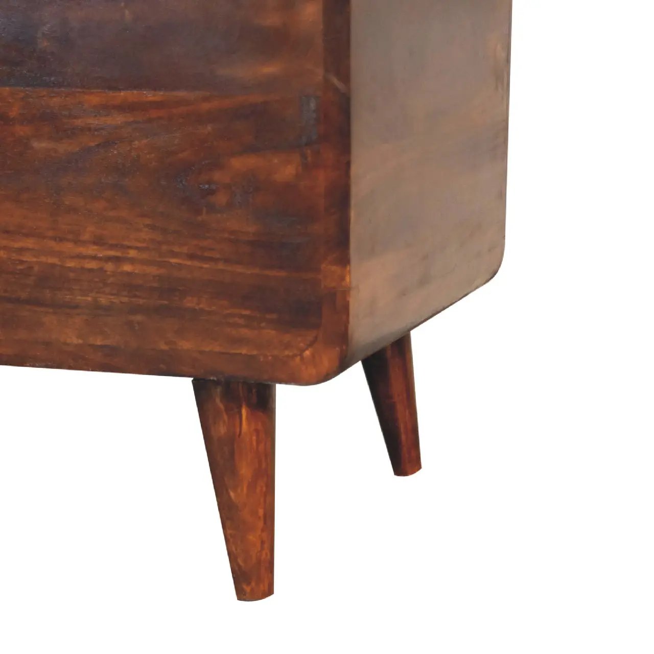 Solid Wood Curved Chestnut Blanket Box by HouseOfZazla