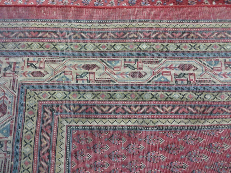 7' X 9' Vintage India Oriental Paisley Handmade Wool Rug Red Vegetable Dyes by Jewel Rugs