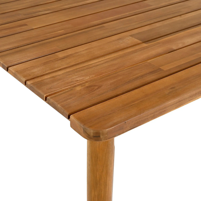 Outdoor Dining Set with Acacia Wood Table and 4 Chairs, Beige by HouseOfZazla