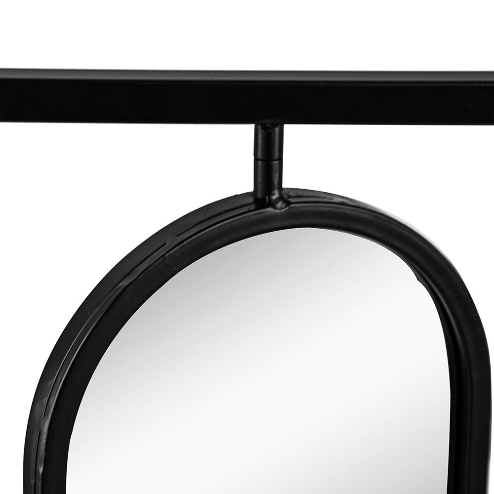 Large 4 Oval Wall Mirror with Square Frame - Black, photo 6 of 8