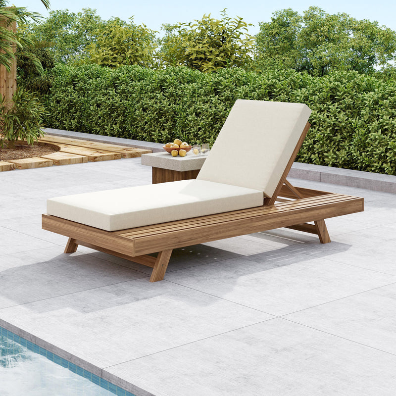 Lounge Chaise Set, Space Available On One Side, Acacia Wood In by HouseOfZazla
