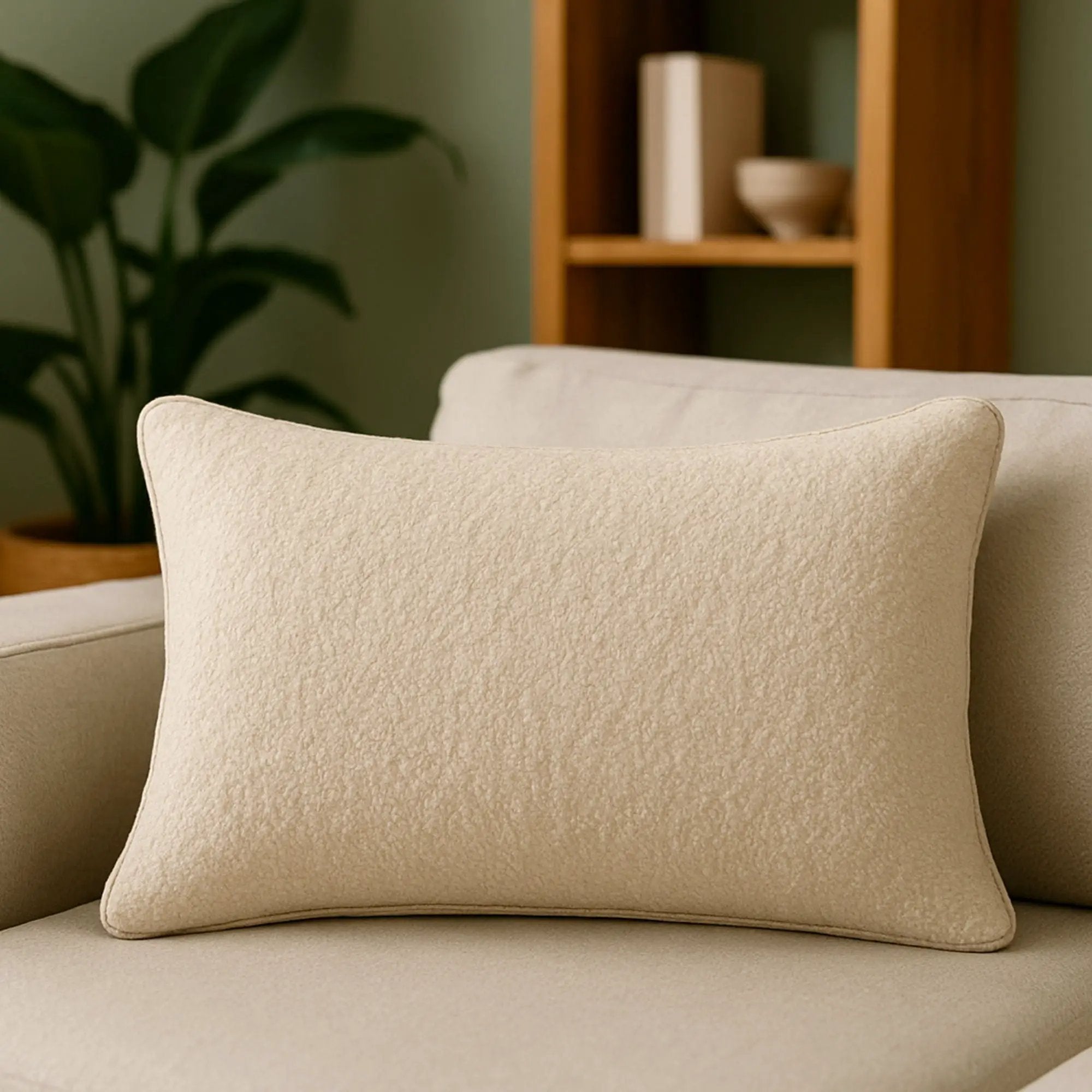Homey Cozy - Textured Throw Pillow - Ivory by Unique Piece Furniture