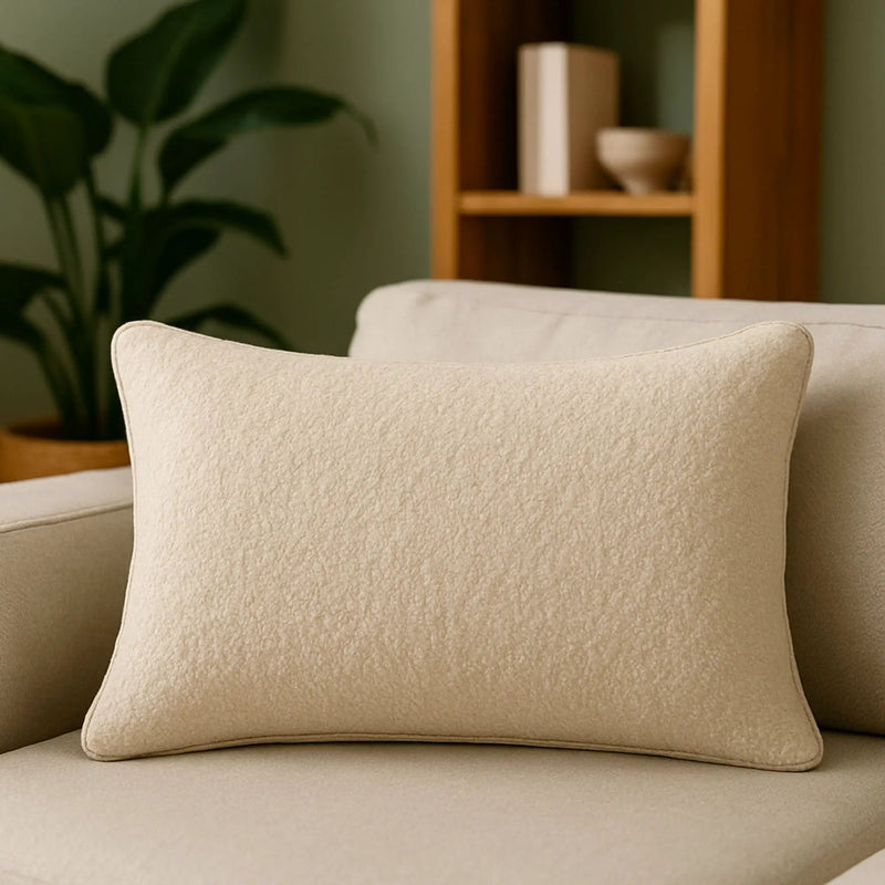 Homey Cozy Textured Throw Pillow - Ivory by HouseOfZazla
