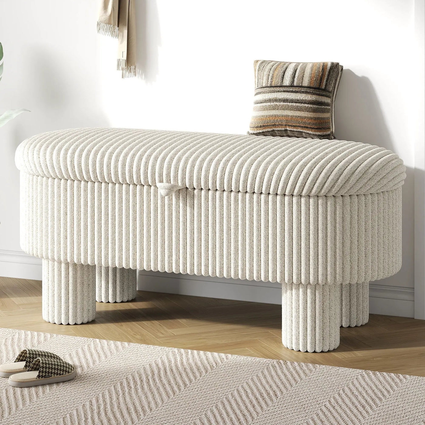 Storage Ottoman Upholstered Bench With Lift-Top Storage by HouseOfZazla