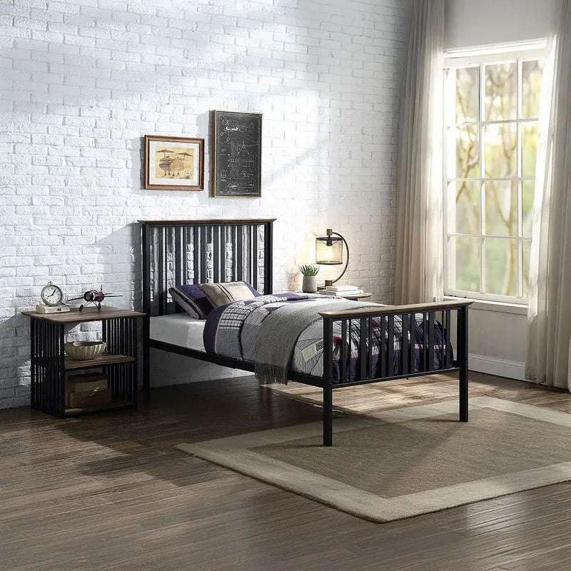 Zudora - Nightstand - Antique Oak & Black by Unique Piece Furniture