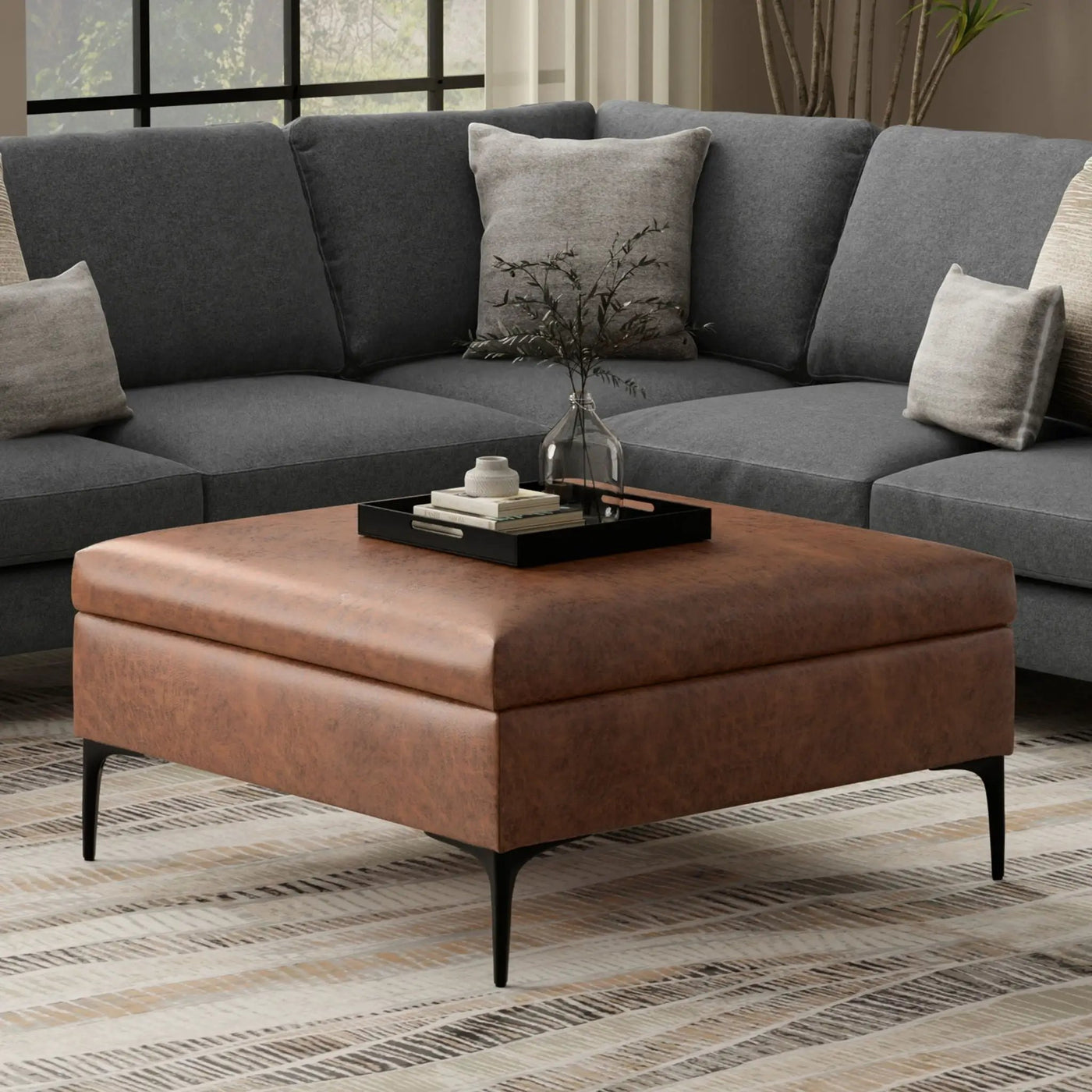 Rebecca - Multifunctional Coffee Table Storage Ottoman With Lift Up Lid by HouseOfZazla