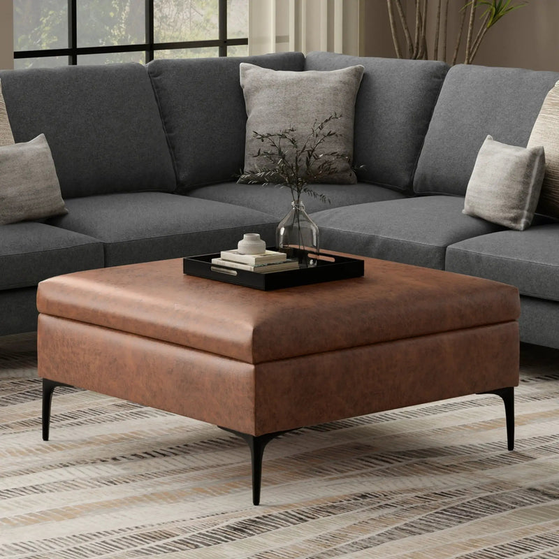 Rebecca - Multifunctional Coffee Table Storage Ottoman With Lift Up Lid by HouseOfZazla
