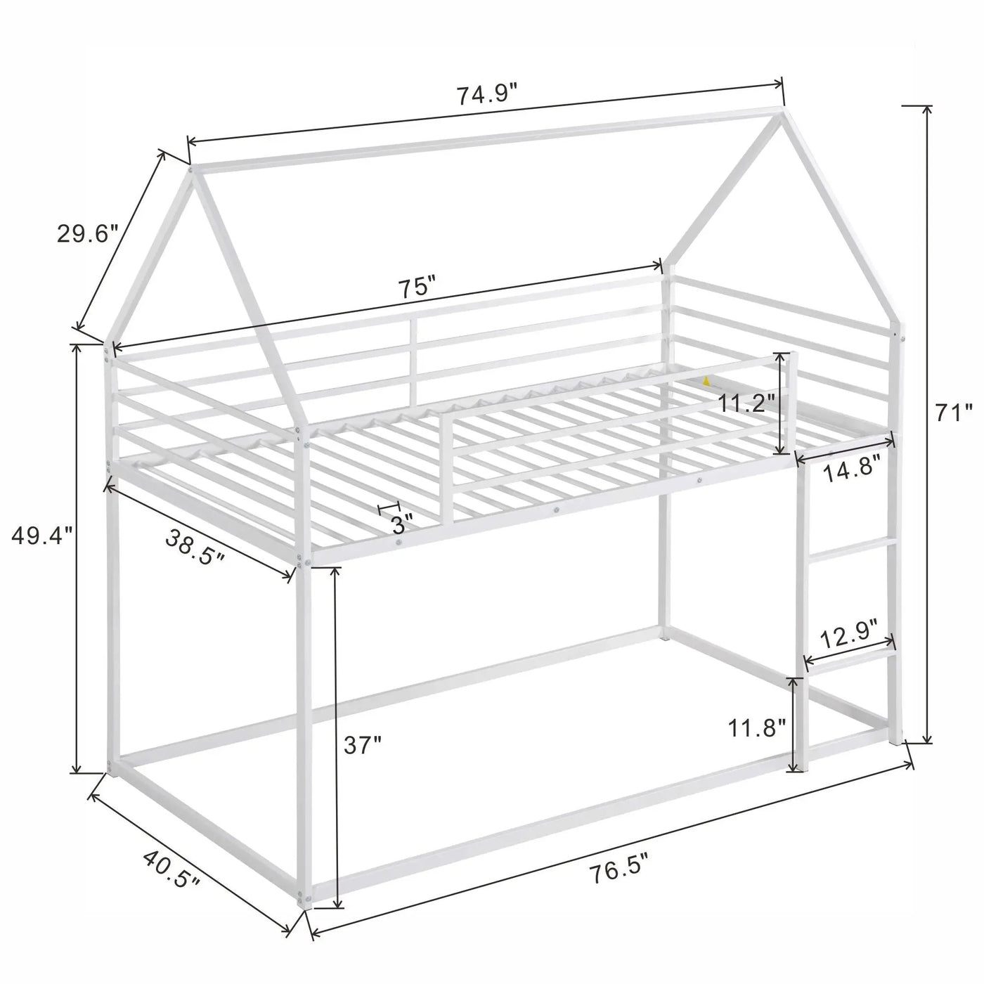 House Bunk Bed With Built In Ladder by HouseOfZazla