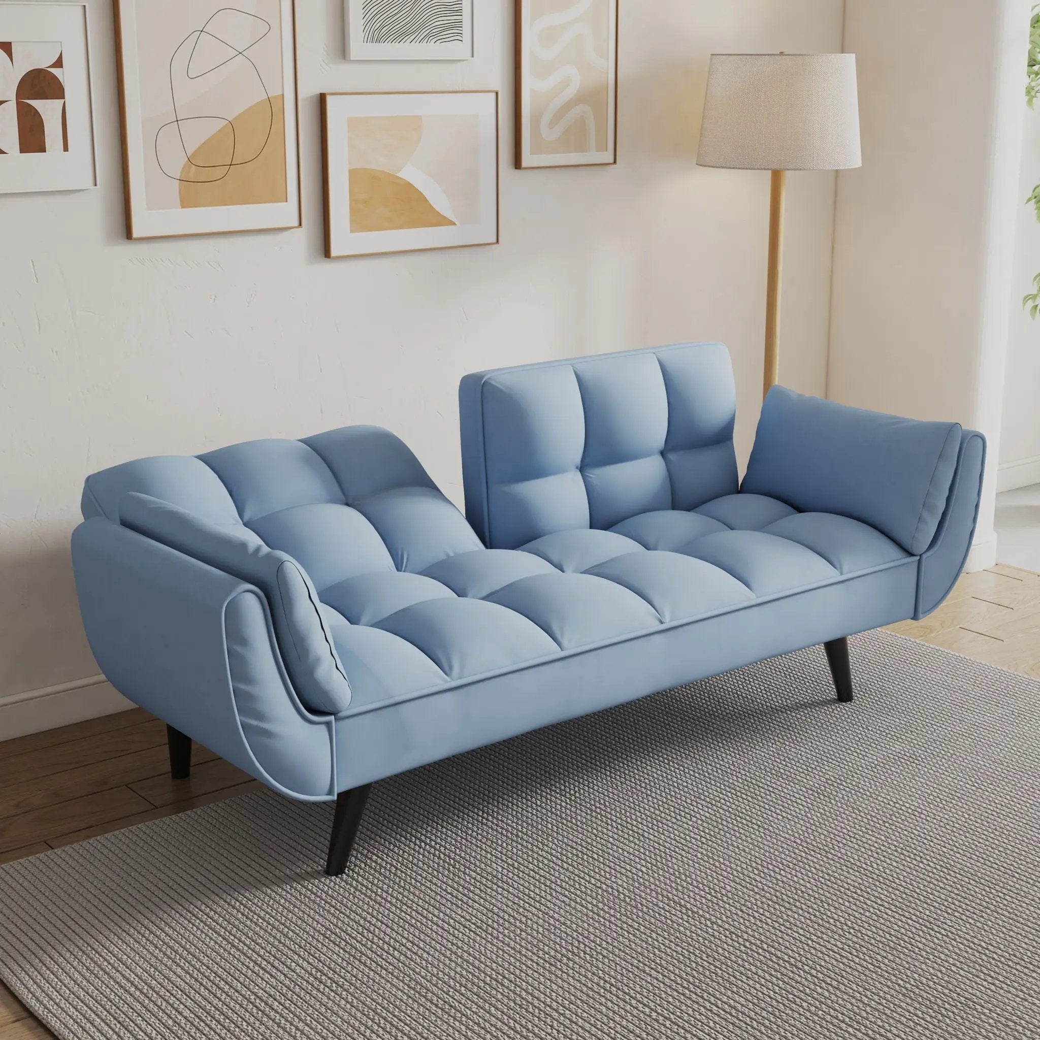 Sofa Soft Two Armrests Throw Pillow Pillow Comfortable Fit Apartment Bedroom Small Space by Unique Piece Furniture