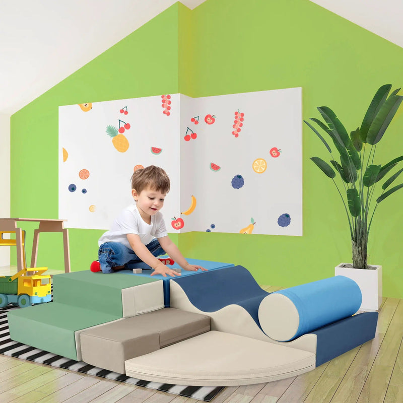 Soft Climb And Crawl Foam Playset 6 In 1, Soft Play Equipment Climb And Crawl Playground For Kids, Kids Crawling And Climbing Indoor Active Play Structure - Colorful by HouseOfZazla