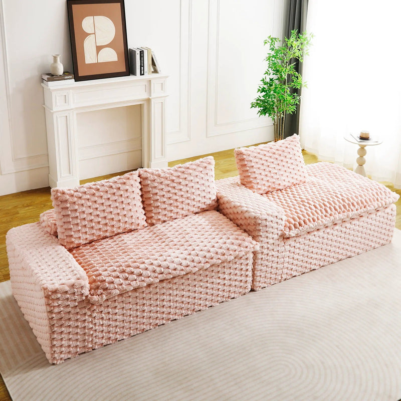 Modular Sofa, Convertible Twin Seat With Chaise Lounge by HouseOfZazla