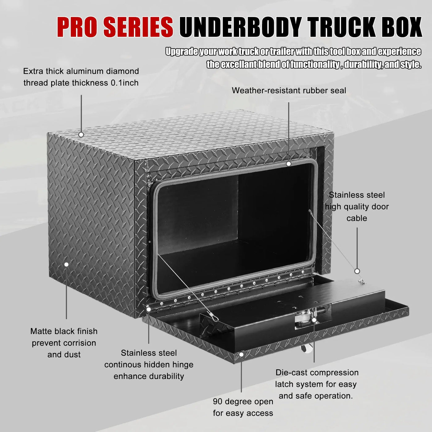 Pro Series Underbody Truck Tool Box Waterproof Storage Chest by HouseOfZazla