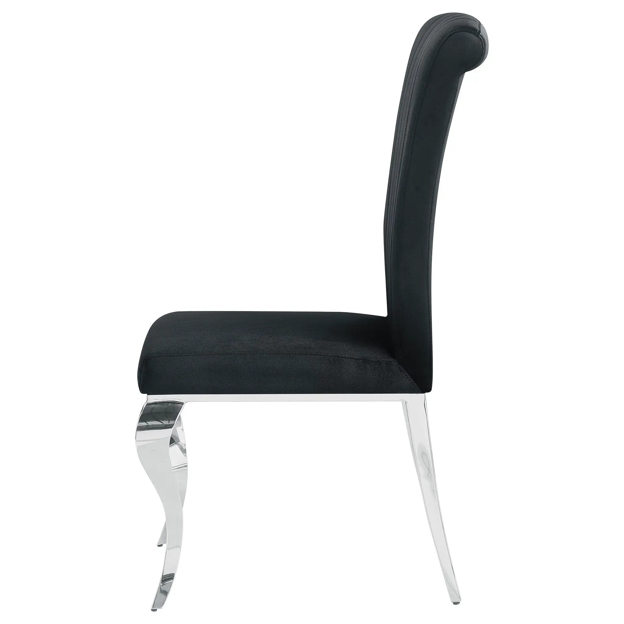 Betty Velvet Upholstered Dining Side Chair Black (Set of 4) by Unique Piece Furniture