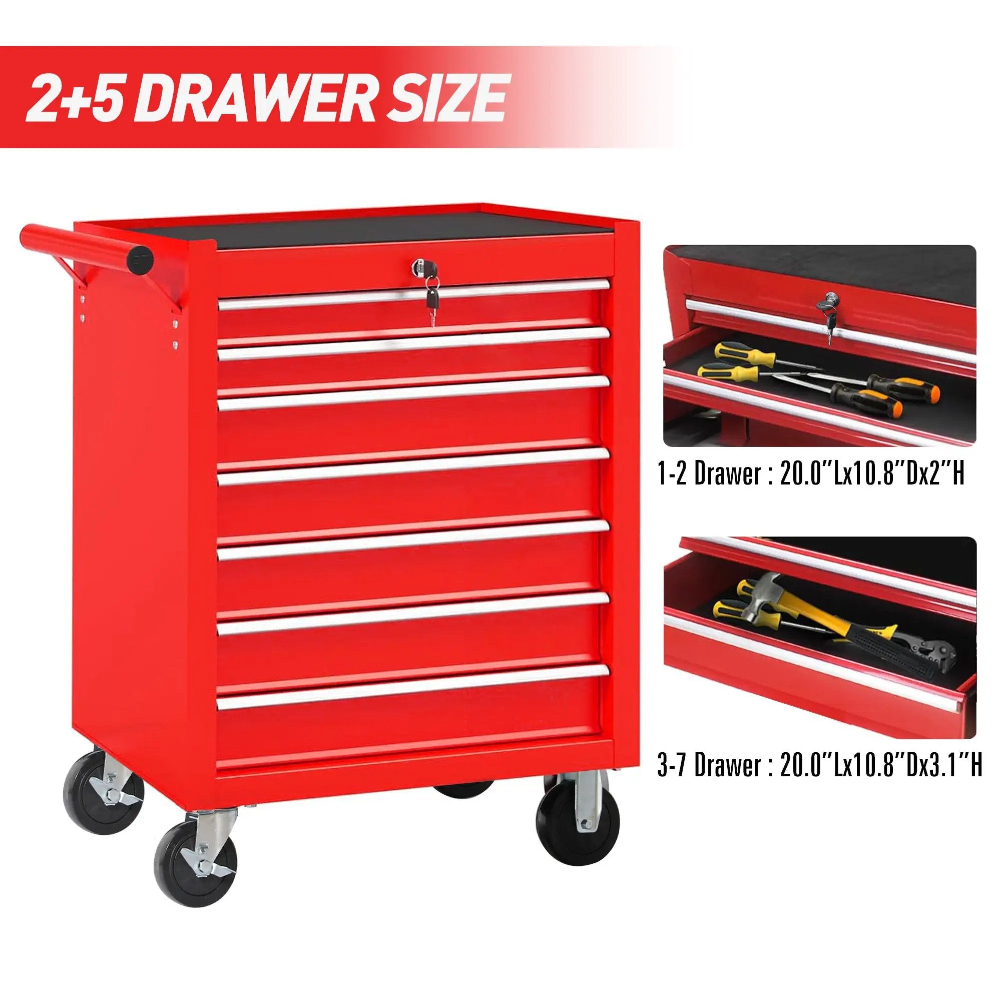 Rolling Tool Chest with 7-Drawer Tool Box by HouseOfZazla