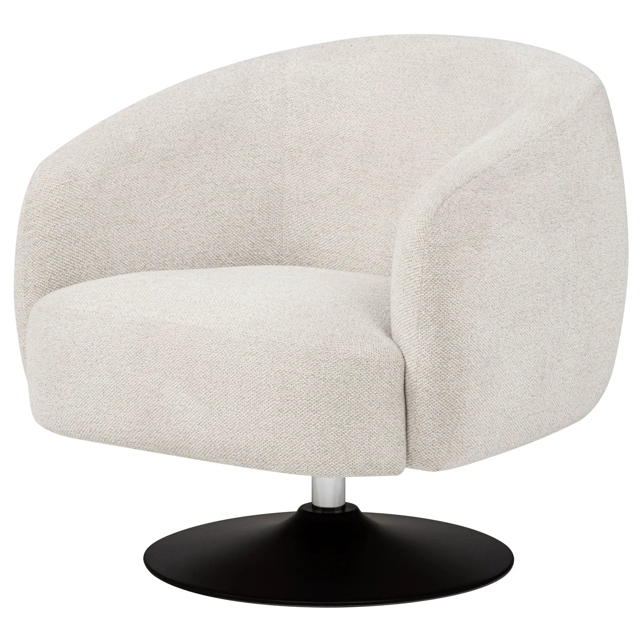 Dave Upholstered Barrel Back Swivel Club Chair Beige by Unique Piece Furniture