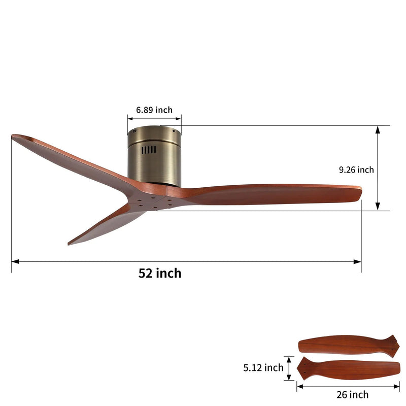 Low Profile Flush Mount Ceiling Fan Without Light by Unique Piece Furniture