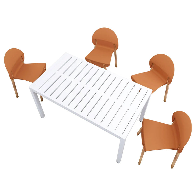 4 Piece Set Of Single Chairs With Long Table by Unique Piece Furniture