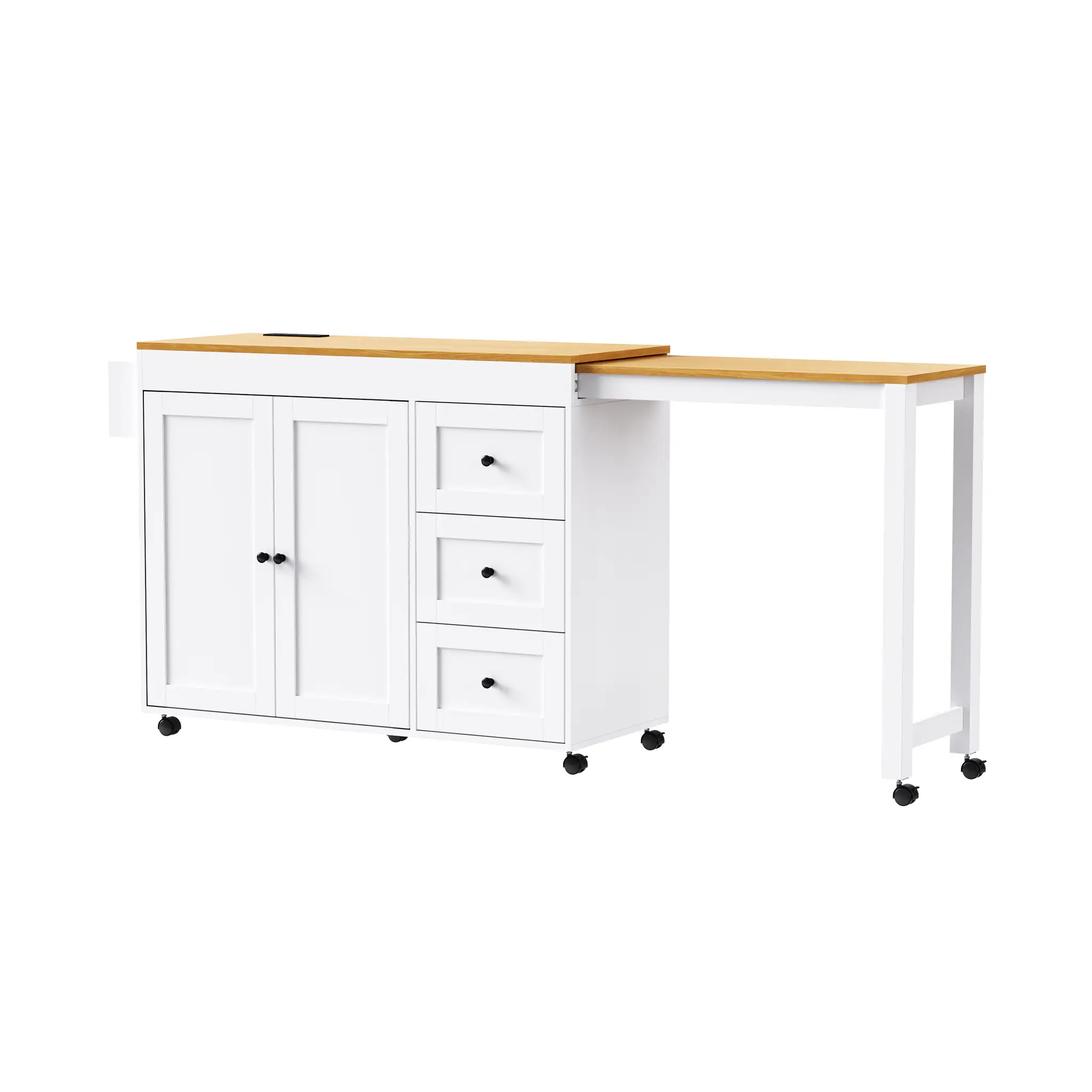 K&K 74.8" Kitchen Island with Extendable Dining Table by HouseOfZazla