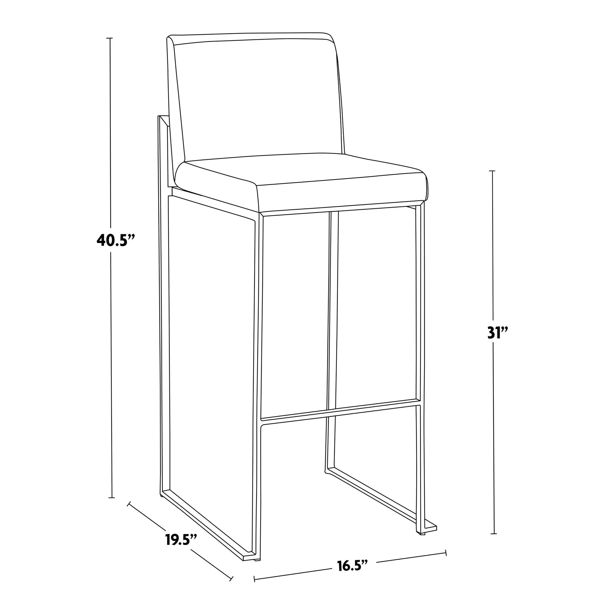 Fuji - Contemporary And Modern Elegance High Back Barstool by Unique Piece Furniture