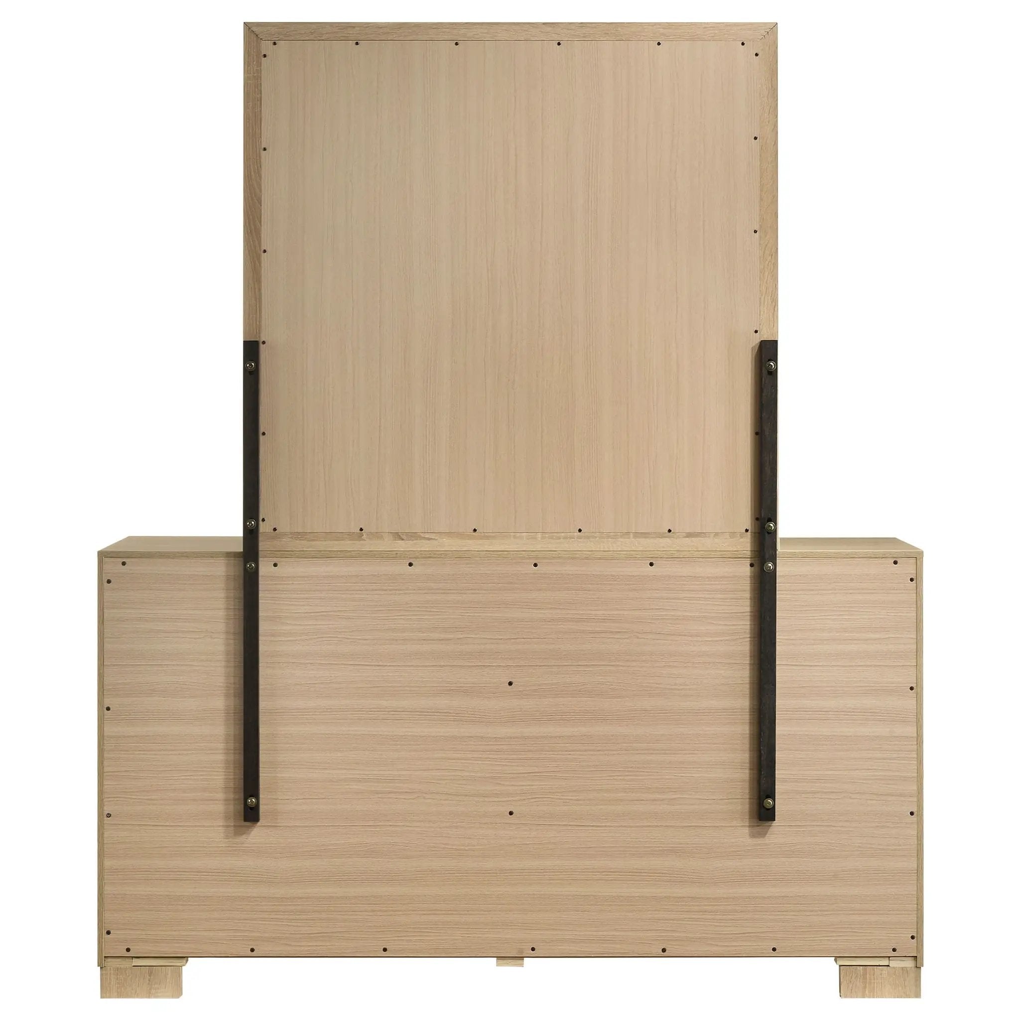 Arielle 6-drawer Bedroom Dresser with Mirror Light Oak by Unique Piece Furniture