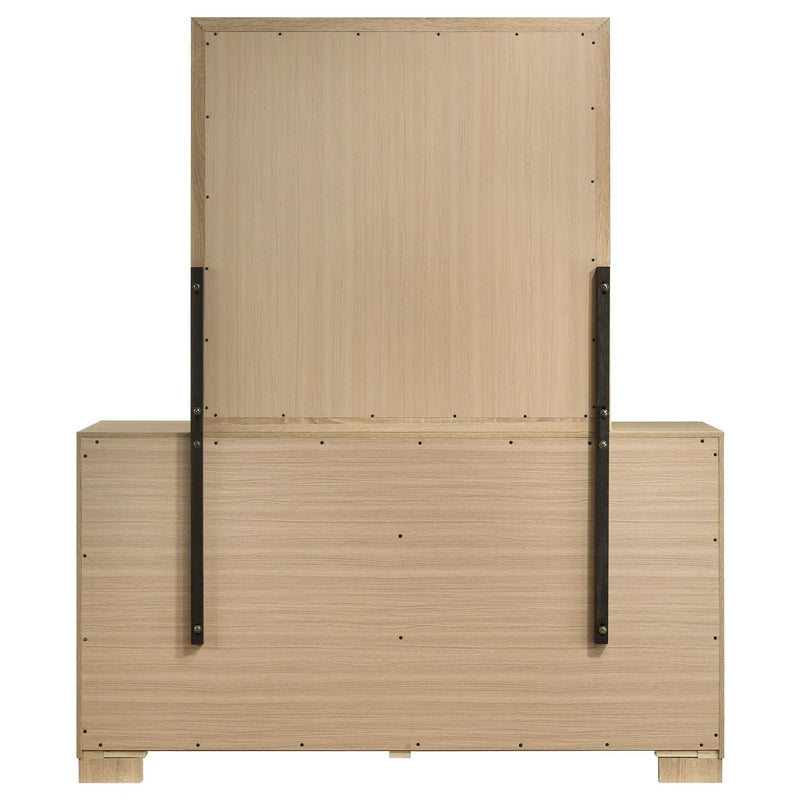 Arielle 6-drawer Bedroom Dresser with Mirror Light Oak by Unique Piece Furniture