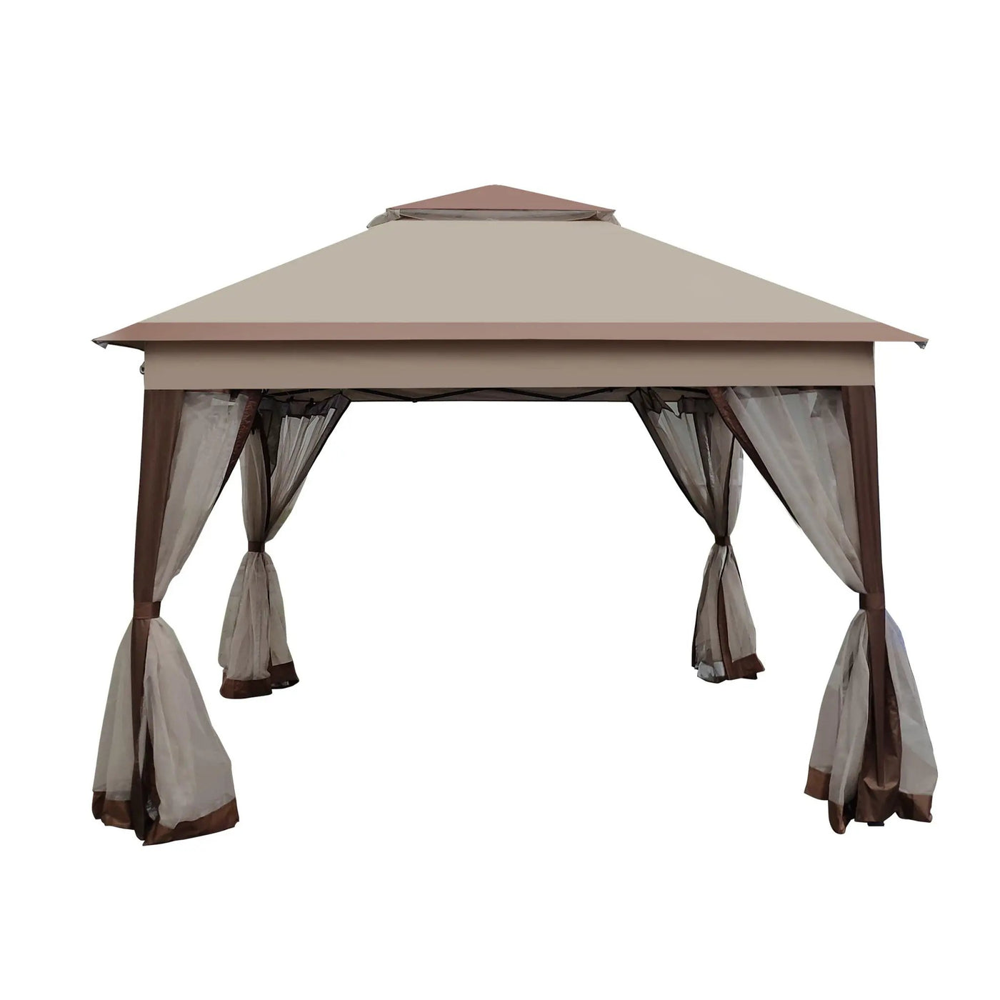 Outdoor Pop Up Gazebo Canopy With 2 Tier Soft Top And Removable Zipper Netting by HouseOfZazla