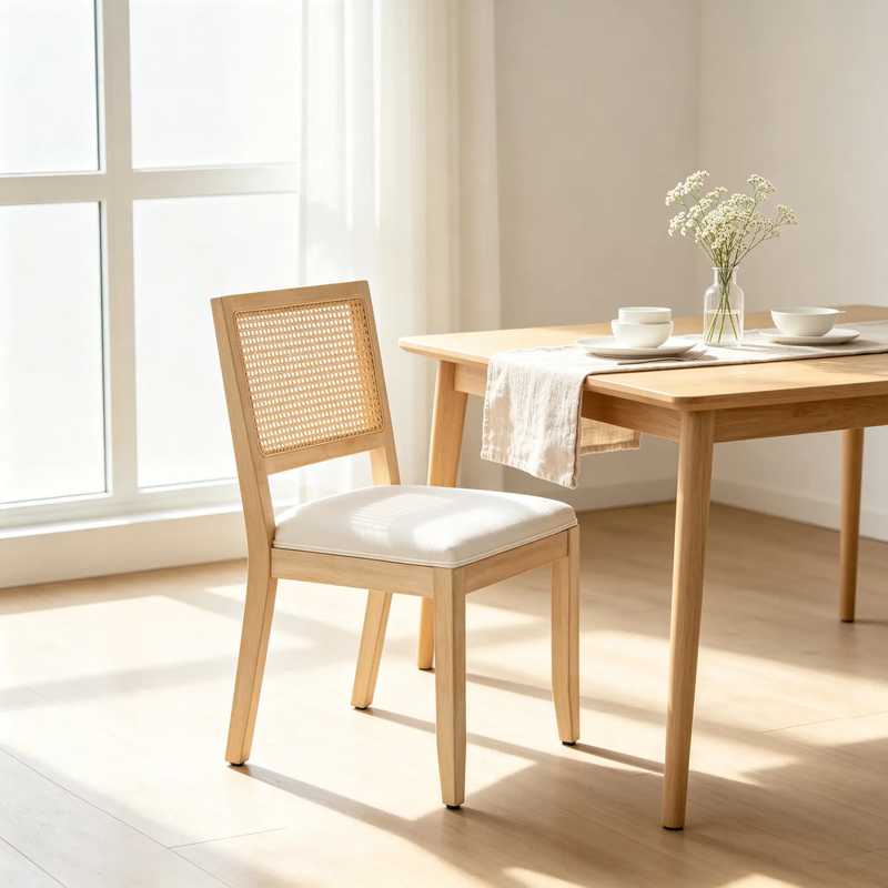 Farmhouse Rattan Dining Chairs Set of 2 by HouseOfZazla