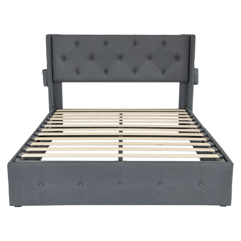 Bed With Gas Lift Storage, USB Ports by HouseOfZazla