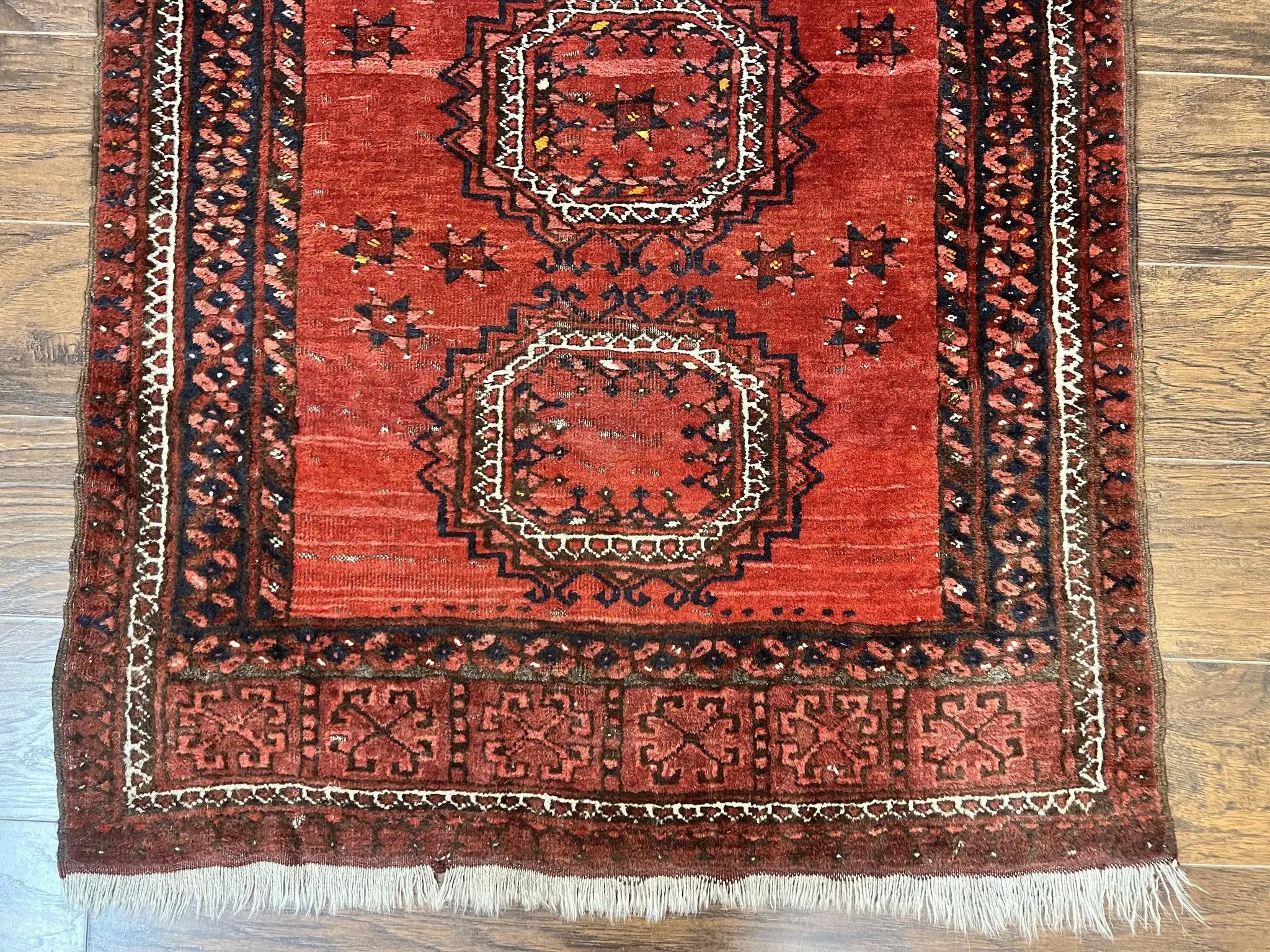 ラグ Vintage Afghan  Tribal rug Afghan Rug 3x6, Semi Antique Vintage Oriental Carpet, Wool Handmade Re