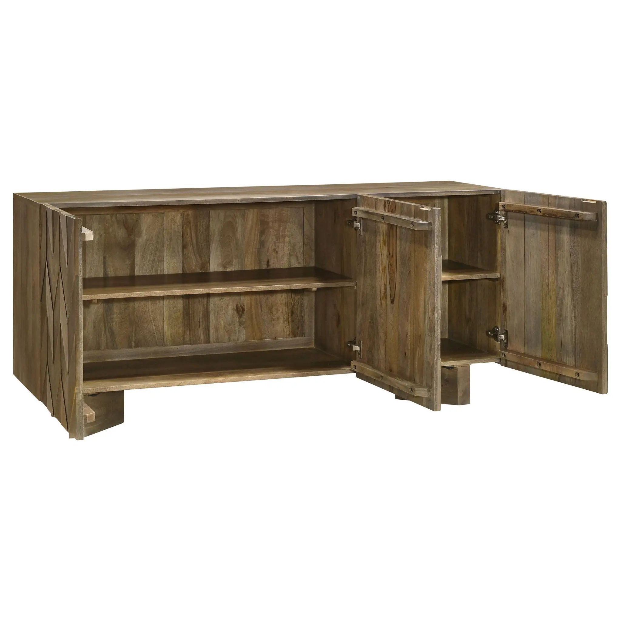 Tyler 3-door Solid Wood Sideboard Buffet Cabinet Mango Brown by Unique Piece Furniture