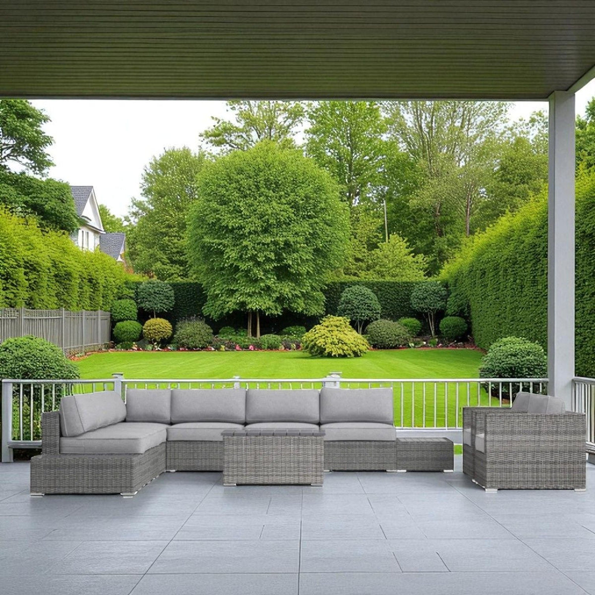 Wicker Sectional Seating Group With Cushions, photo 20 of 28