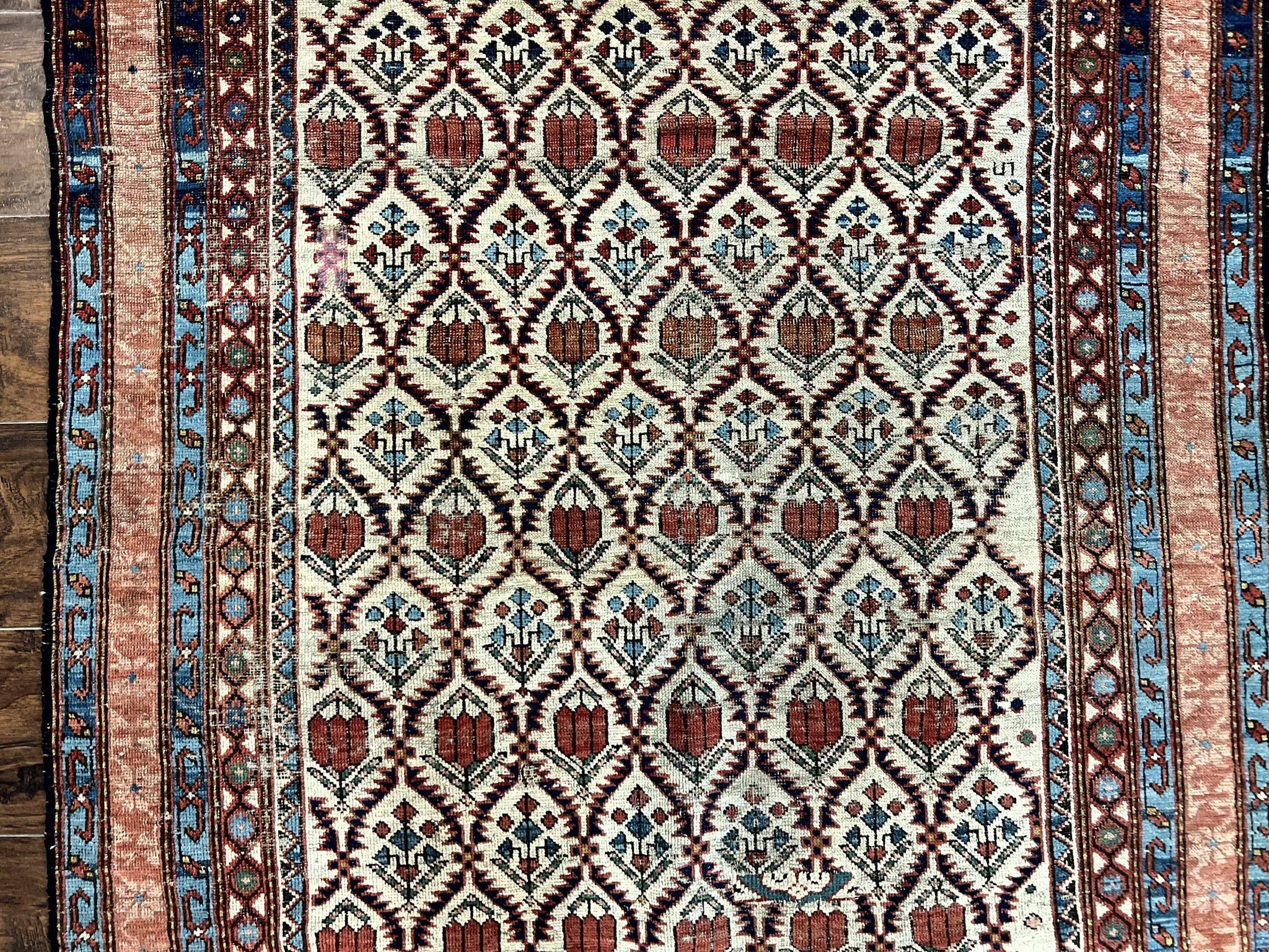 Antique Caucasian Rug 4x6, Hand Knotted Wool Carpet, Shirvan Rug by Jewel Rugs