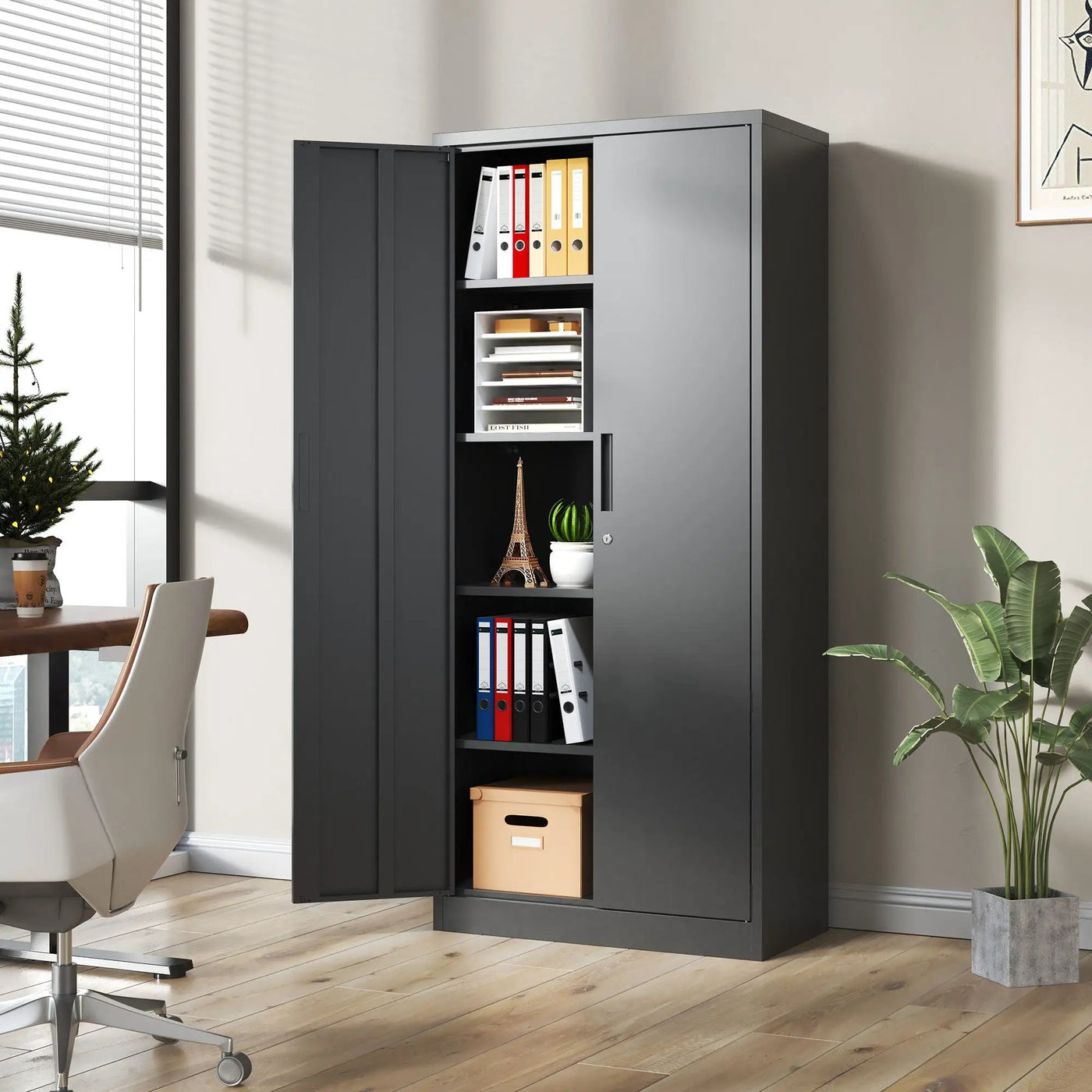 Heavy Metal Garage Storage Cabinet With Locking Doors, Steel, Adjustable Shelves by HouseOfZazla