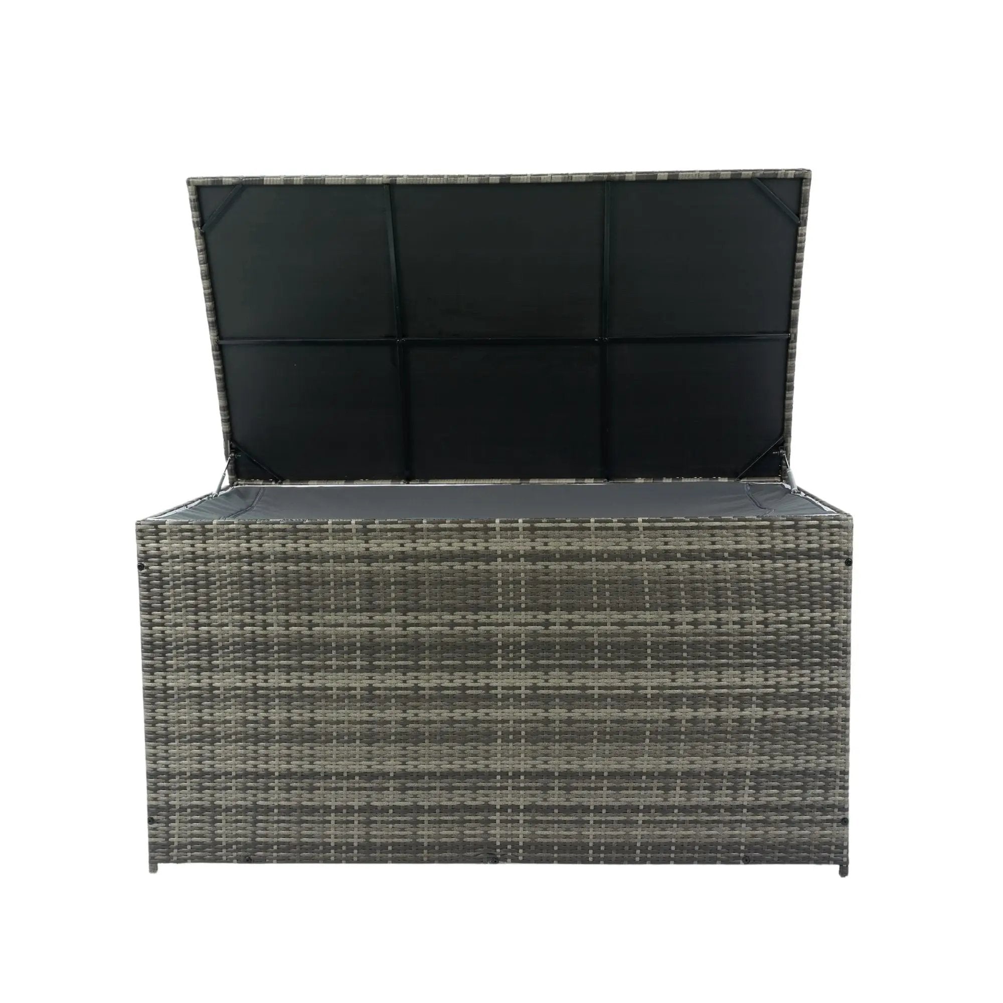 Outdoor Storage Box, Wicker Patio Deck Boxes With Lid, Outdoor Cushion Storage For Kids Toys, Pillows, Towel, Wicker by HouseOfZazla