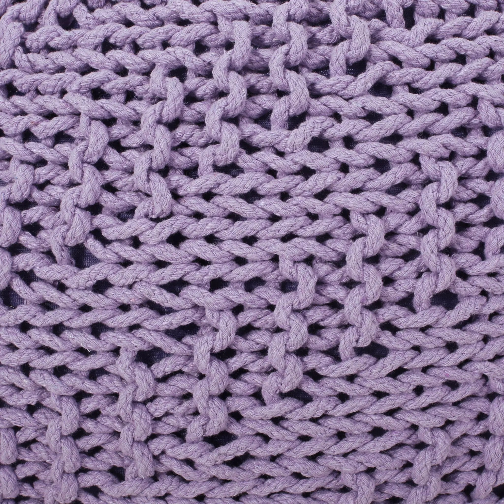 Bordeaux - Knitted Round Pouf Ottoman by HouseOfZazla