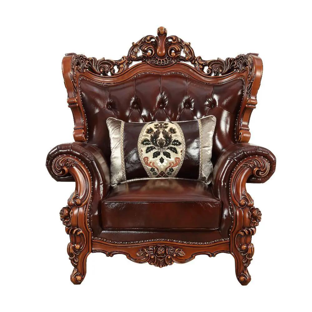 Eustoma - Chair - Cherry Top Grain Leather Match & Walnut by Unique Piece Furniture