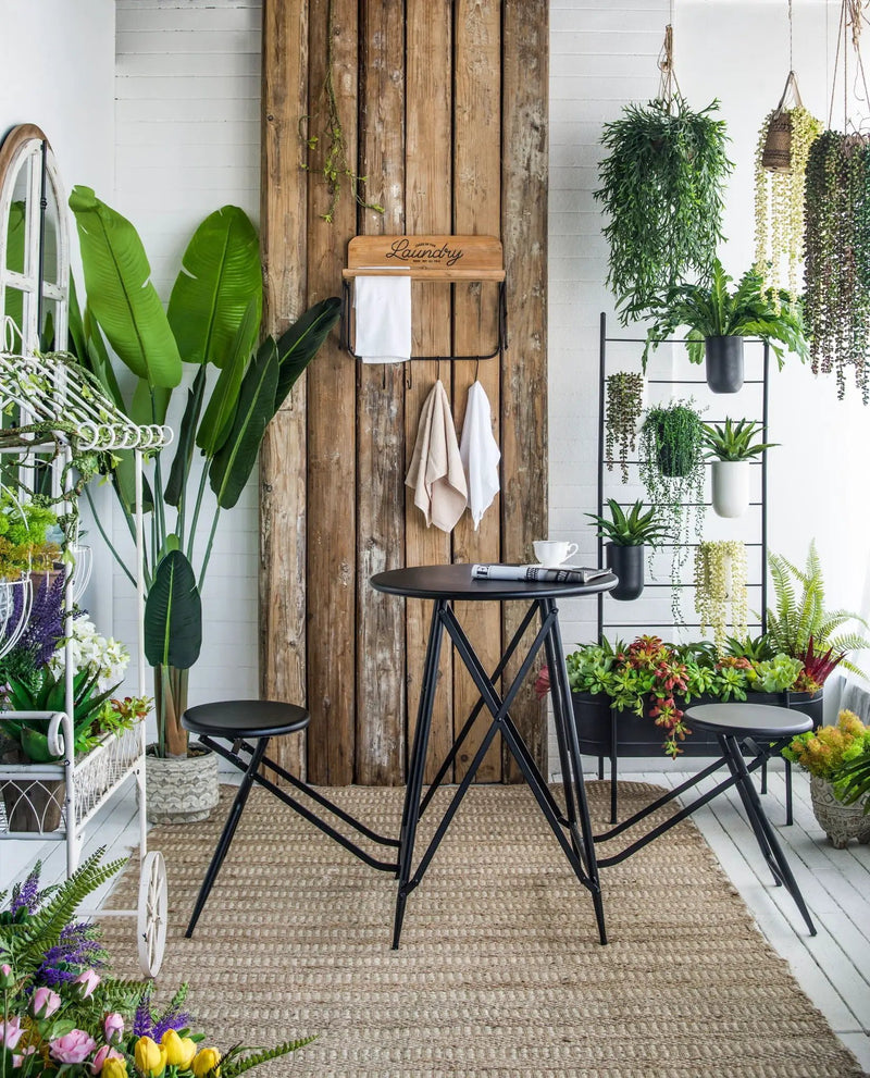 Laundry Rack With Accordion Design - Brown / Black - Black Brown by Unique Piece Furniture