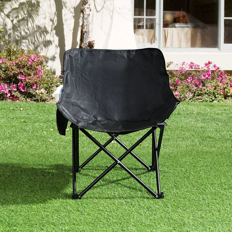 2 Pieces Outdoor Camping Chairs Folding / Portable, Comfortable Seating, Durable Steel Fram by Unique Piece Furniture