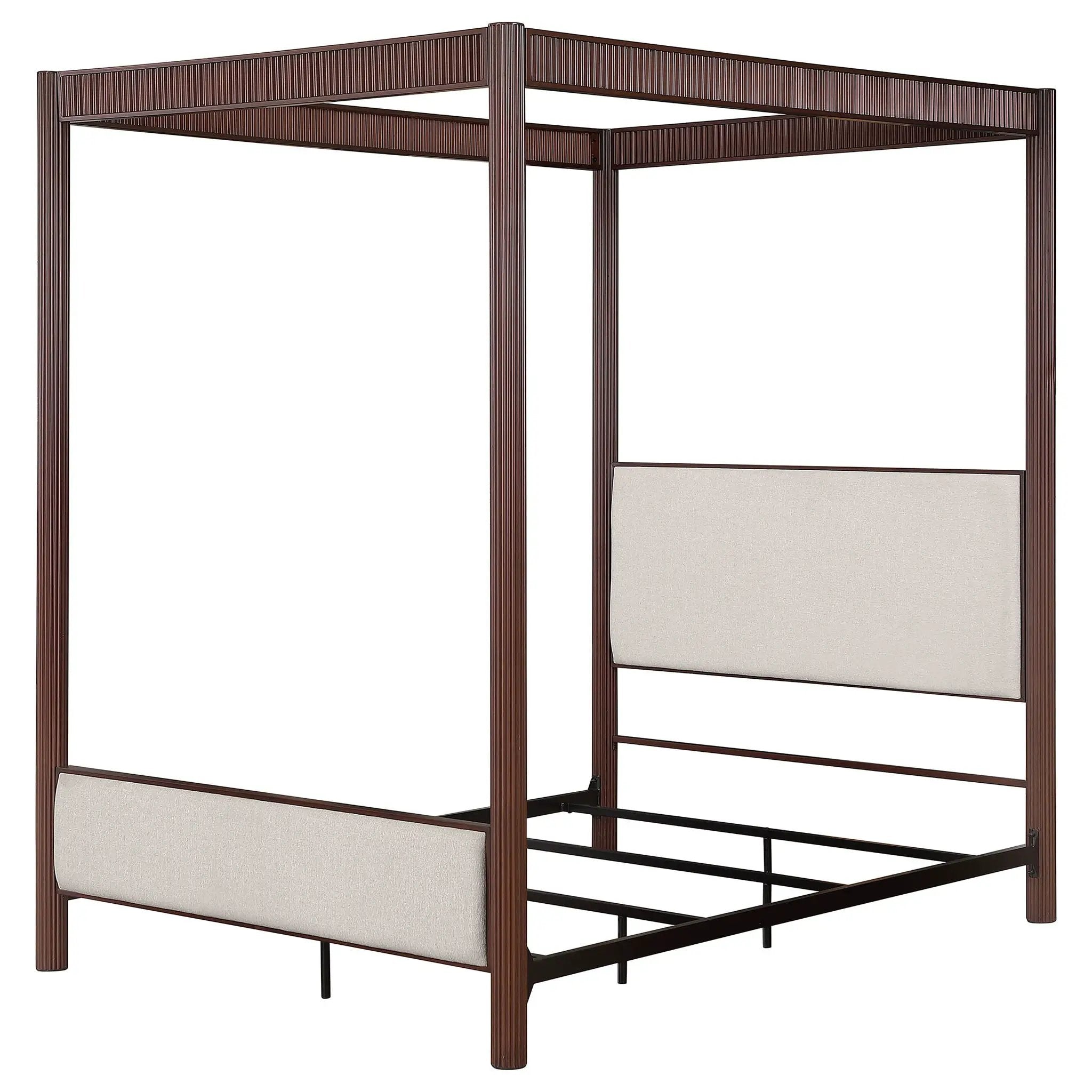 Zimmerlee 89-inch Metal Queen Canopy Bed Rust Brown by Unique Piece Furniture