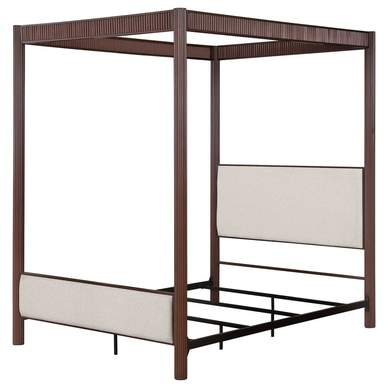 Zimmerlee 89-inch Metal Queen Canopy Bed Rust Brown by Unique Piece Furniture