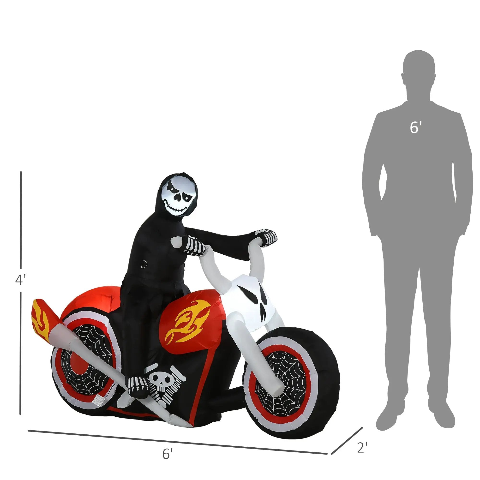 Halloween Inflatables Outdoor Decorations Grim Ghost Biker by HouseOfZazla