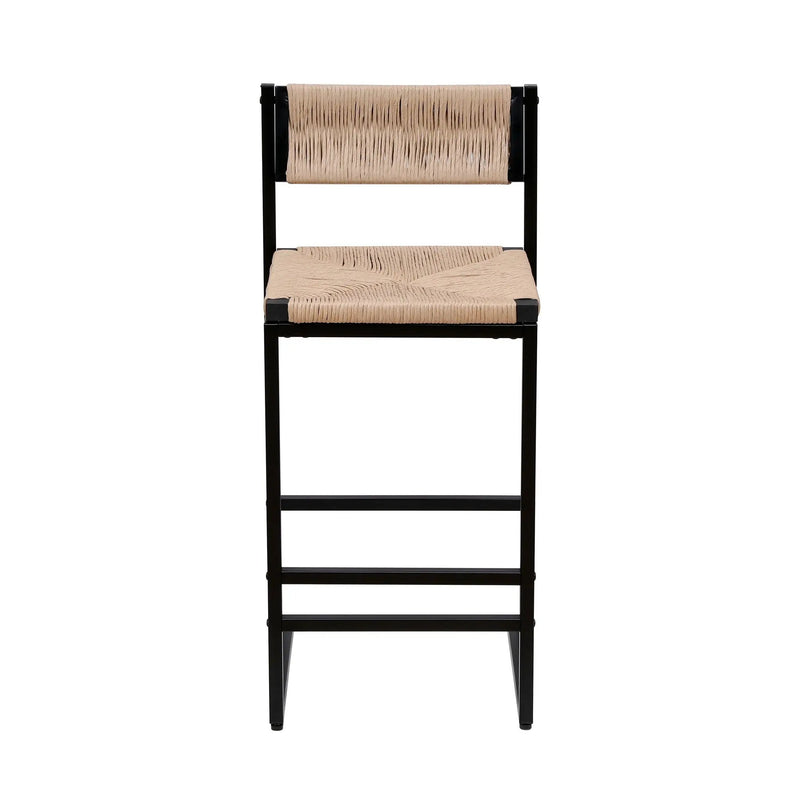Bar Stools Paper Rope Weave Dining Chairs With Back Hand Weave Stools For Kichen Island, Bar & Counter (Set of 2) by Unique Piece Furniture