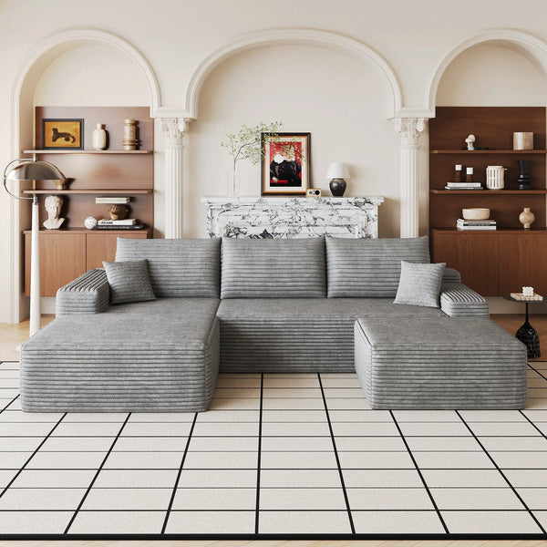 107" Cloud Sectional Sofa with 1 Ottoman