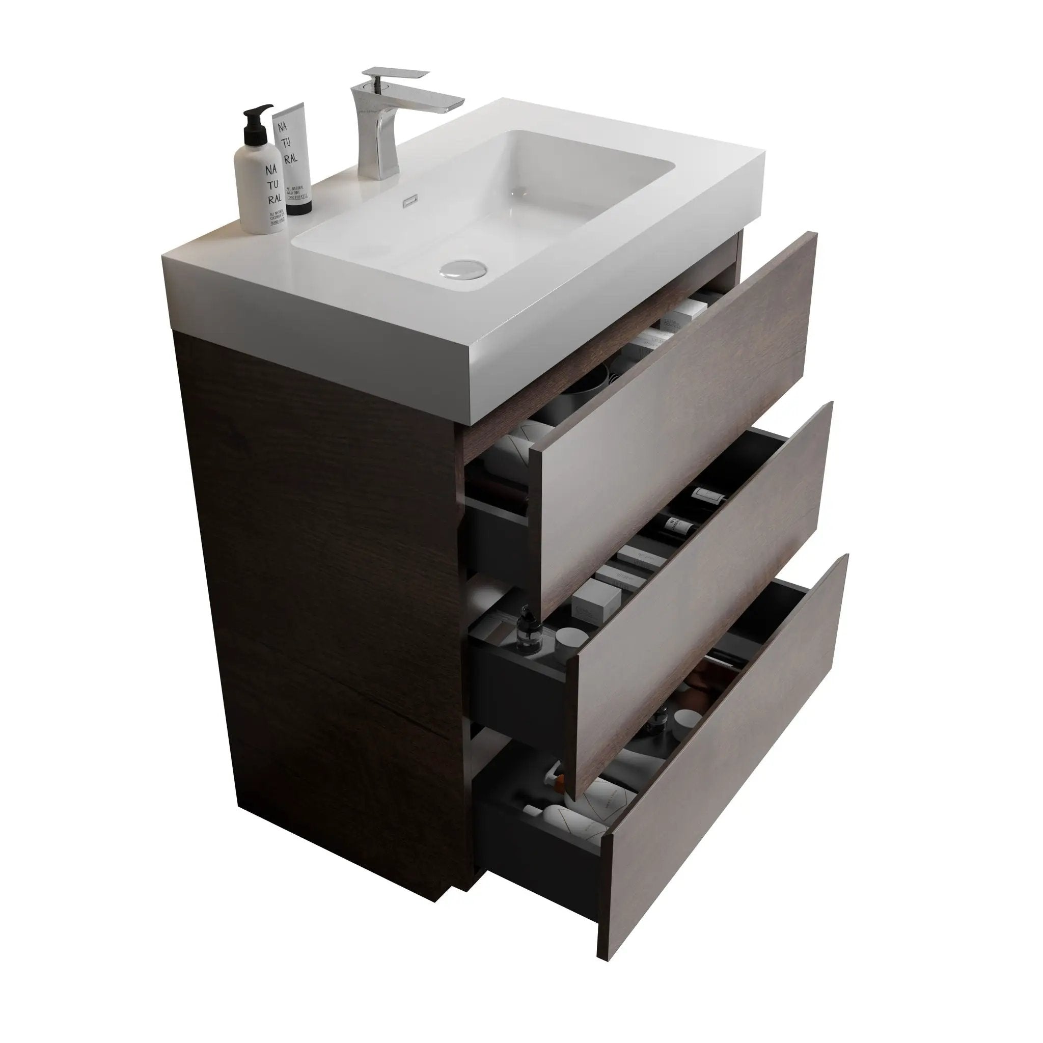 Alice - Bathroom Vanity With Large Storage Freestanding Bathroom Vanity, Sink For Modern Bathroom, One-Piece Sink Basin Without Drain And Faucet by Unique Piece Furniture